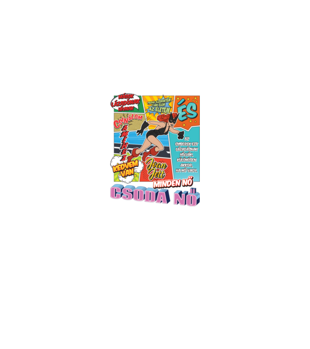 Comic nőnap idézet minta sötétkék pólón