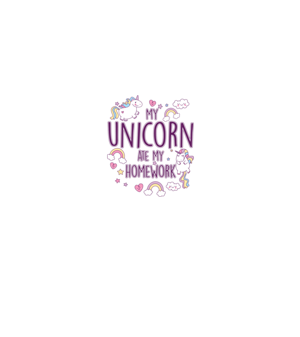 My unicorn ate my homework minta világos rózsaszín pólón
