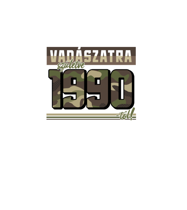 Vadászatra születve 1990-től! minta sötétkék pólón