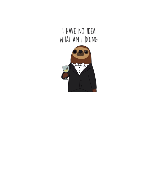 I have no idea sloth minta fehér pólón