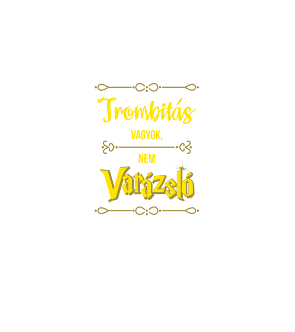 Trombitás vagyok nem varázsló minta fekete pólón