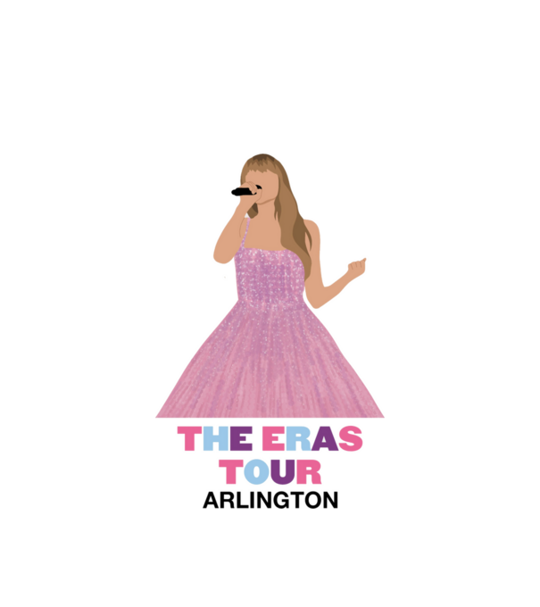 Taylor Swift The Eras Tour Arlington minta fehér pólón