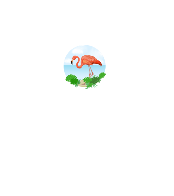 Flamingó minta fehér pólón