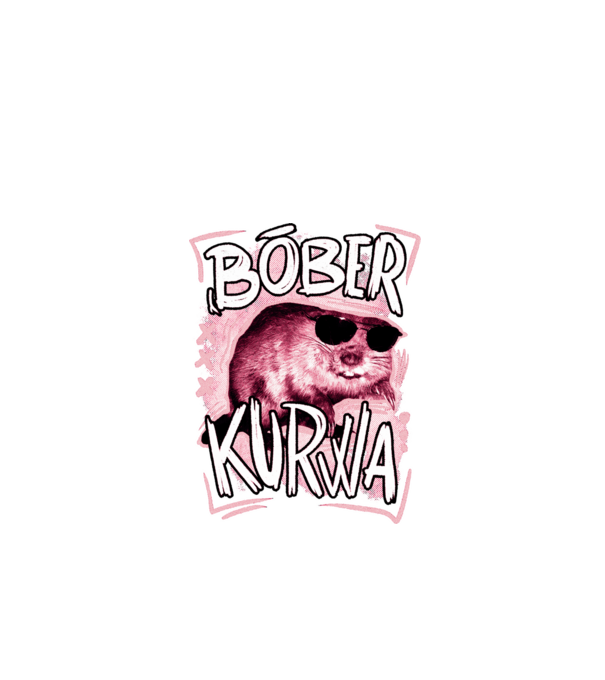 Bóber WTF minta fekete pólón