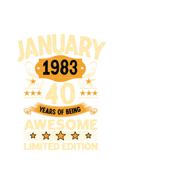 January 1983 40 years of being limited edition minta fekete pólón