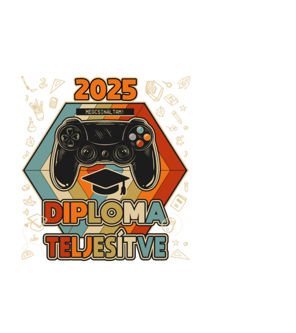 Diploma teljesítve minta fekete pólón