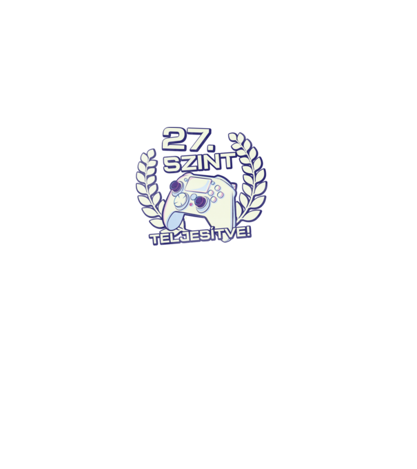 27. szint teljesítve minta fekete pólón