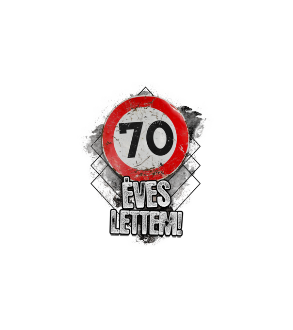 Speedlimit 70 éves fehérre minta fehér pólón