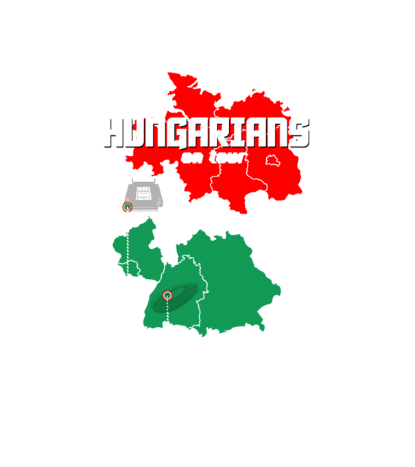Futball EB 2024 HUNGARIANS ON TOUR fekete alapra minta fehér pólón