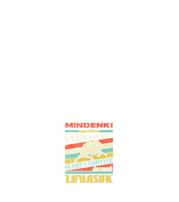 Retro mindenki egyenlő lovas minta fehér pólón