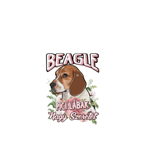 FLORAL DOGGO beagle minta fehér pólón