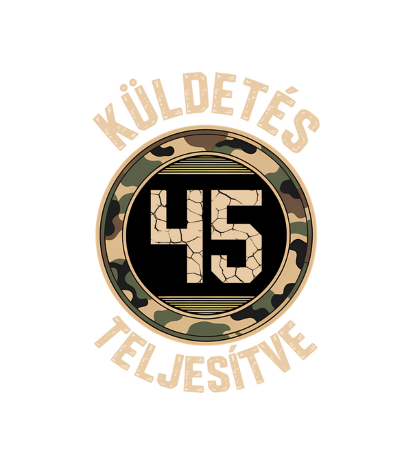 Küldetés teljesítve 45 minta fehér pólón