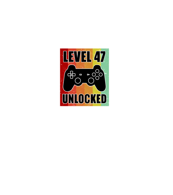 level 47 unlocked retro gamer minta fekete pólón
