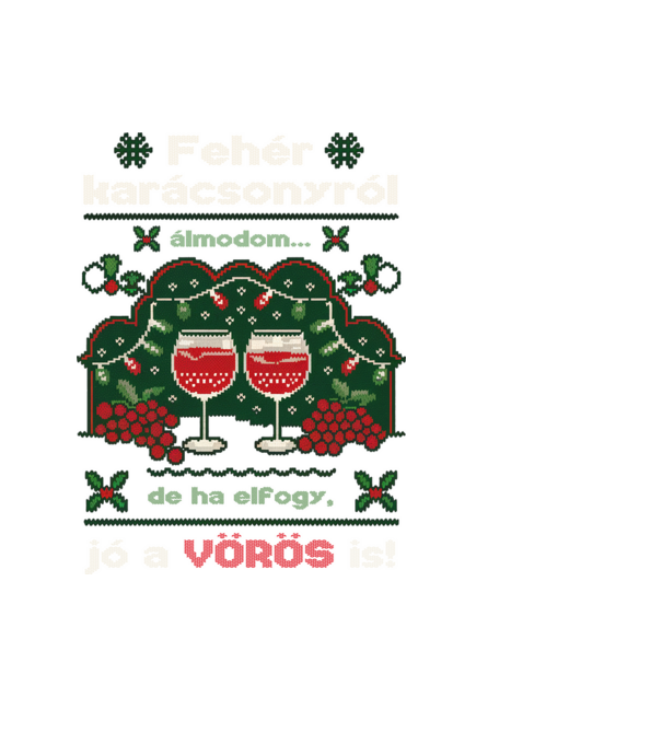 Fehér karácsonyról álmodom... de a elfogy, jó a vörös is fekete pólóra minta fekete pólón