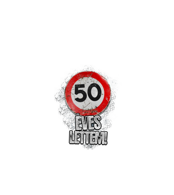 Speedlimit 50 éves minta fekete pólón