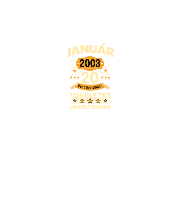 Január 2003 20 éve töretlenül tökéletes minta sötétkék pólón