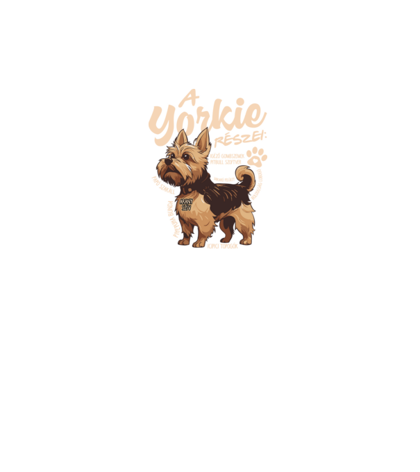 YORKIE anatómia minta fekete pólón