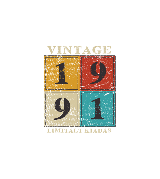 vintage_1991_limitált_világos minta fehér pólón
