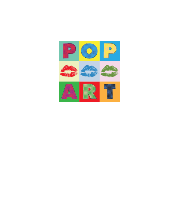 pop art minta fehér pólón