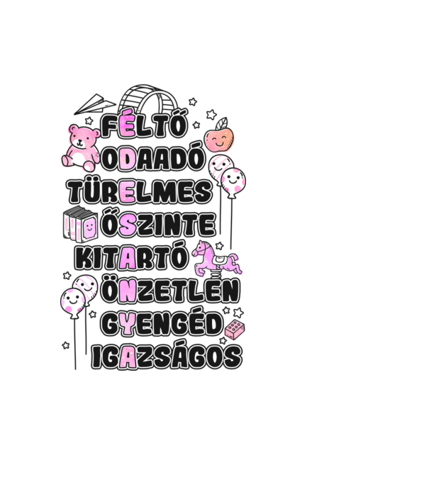 Édesanya pink watercolor minta fekete pólón