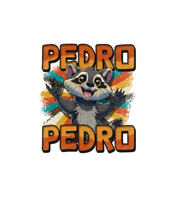 Retro Pedro minta fehér pólón