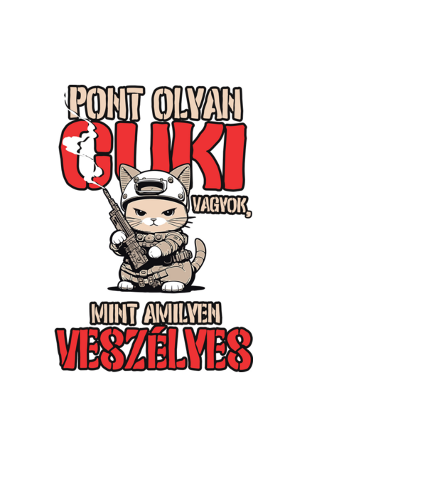 Olyan cuki amilyen veszélyes minta fekete pólón