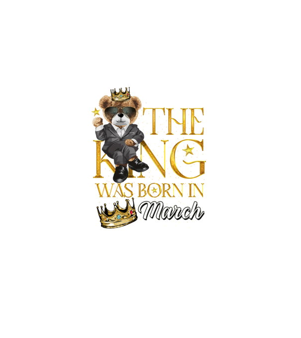 The king was born int MARCH minta fekete pólón