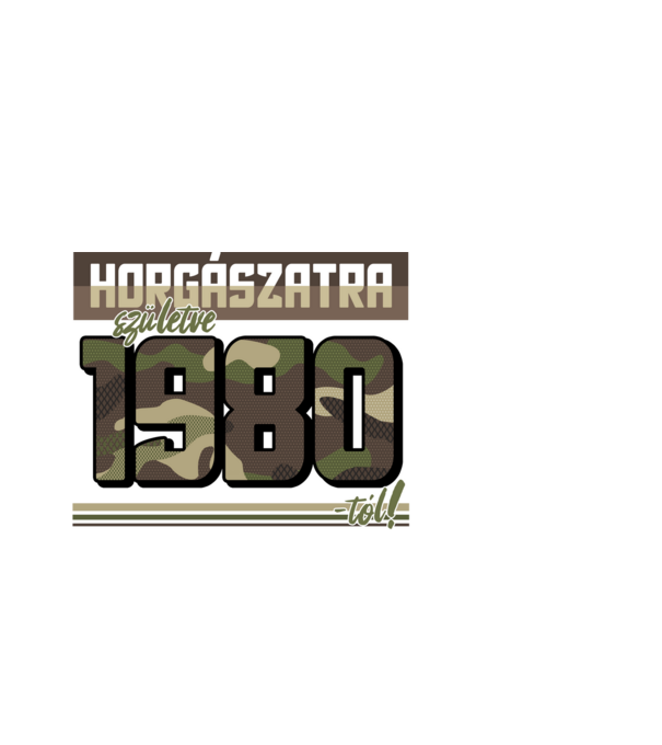 Horgászatra születve - 1980 minta fekete pólón