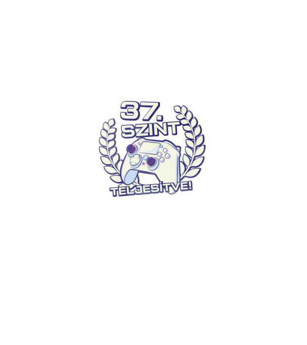 37. szint teljesítve minta fekete pólón