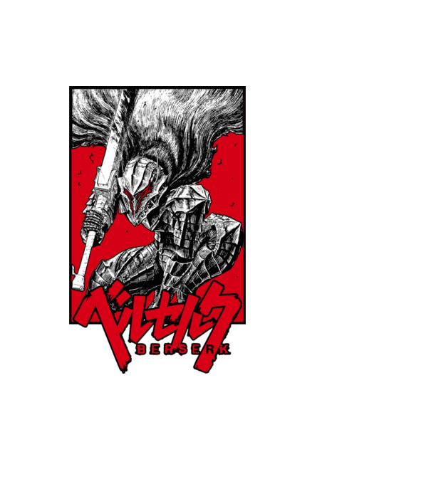 Berserk Guts minta fekete pólón