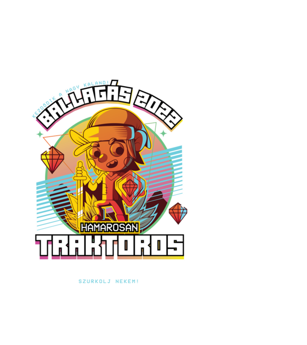 Arcade Jövőbeli szakmás traktoros minta fehér pólón