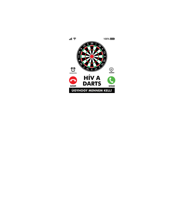 Hív a darts mennem kell minta királykék pólón