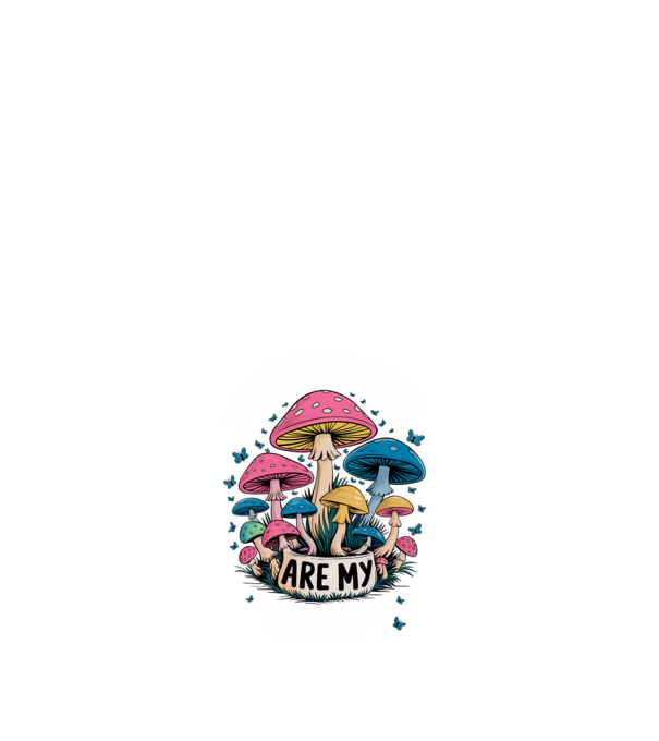 Mushrooms are my therapy fekete alap minta fehér pólón