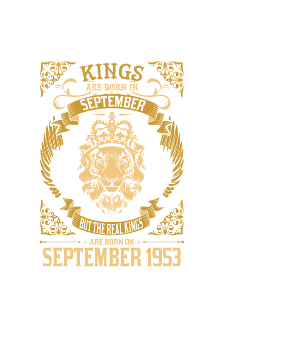 Oroszlános szülinapos 1953 SZEPTEMBER minta fekete pólón