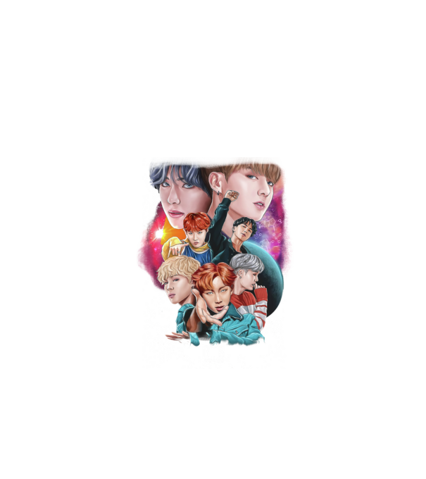 Bts poszter minta fekete pólón
