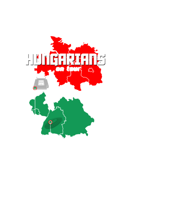 Futball EB 2024 HUNGARIANS ON TOUR fekete alapra minta fekete pólón
