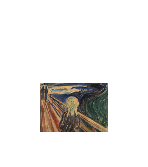 Munch Festmény Szájmaszk minta fehér pólón