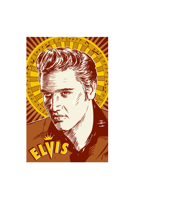 ELVIS a király minta fekete pólón