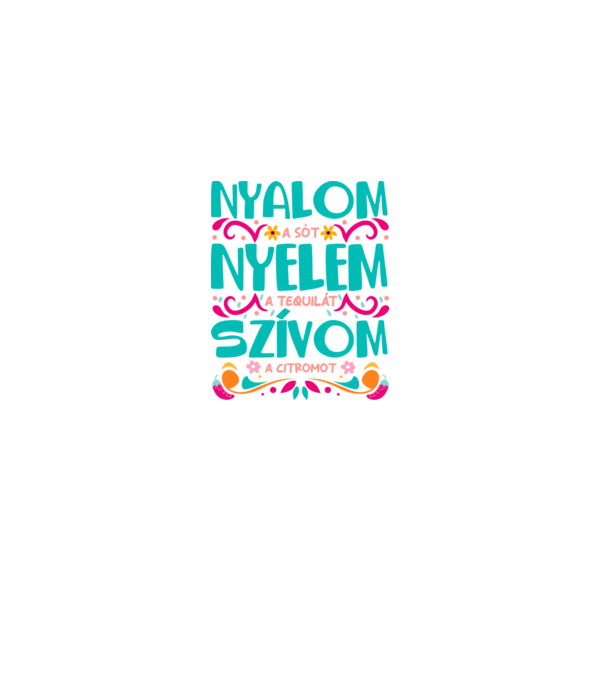 Nyelem nyalom tequila minta fekete pólón