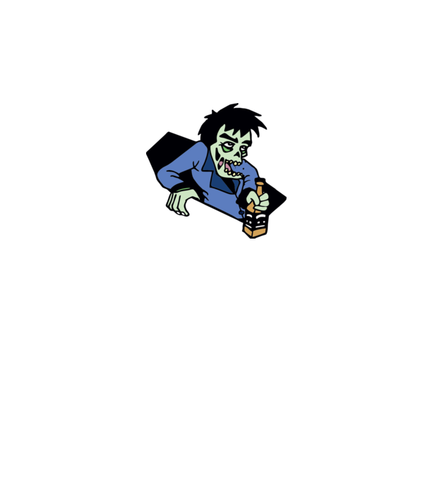 Drunk Zombie minta fehér/piros pólón