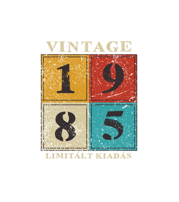 Vintage limitált - 1985 világos minta fehér pólón