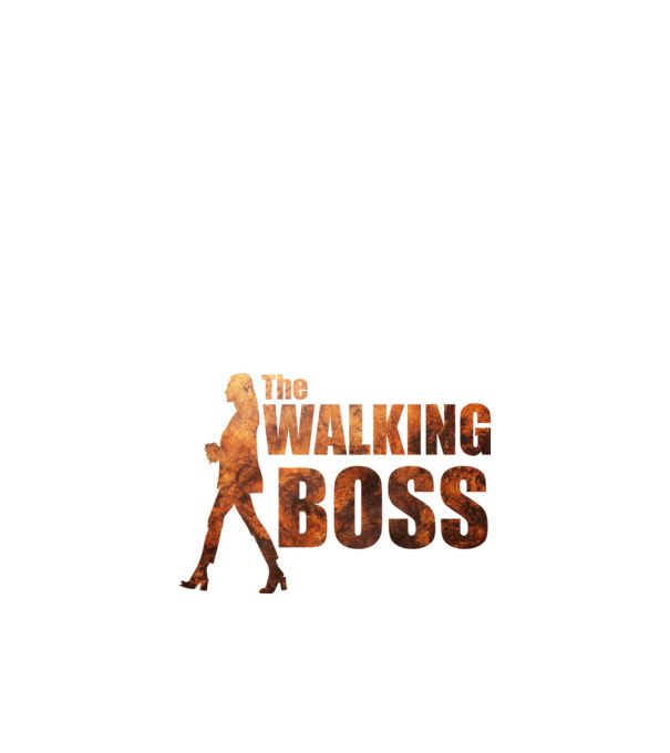 Walking boss nő minta fekete pólón