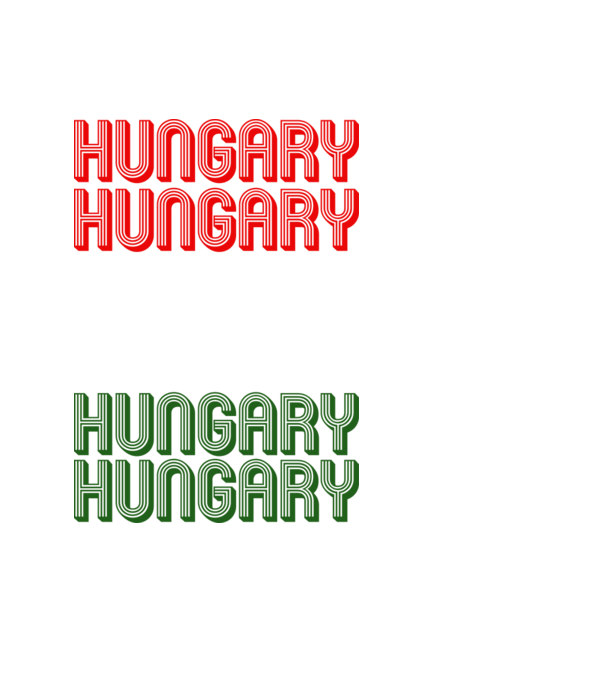 Hungary Hungary szurkolói póló minta fekete pólón