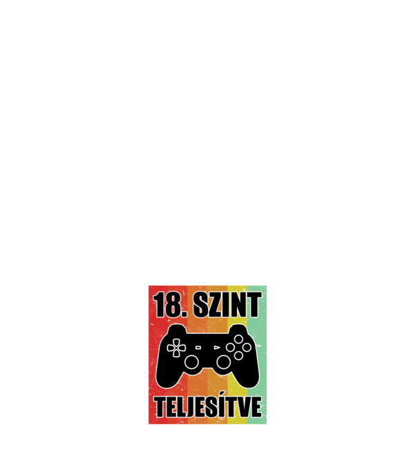 18 szint teljesítve retro gamer minta fehér pólón