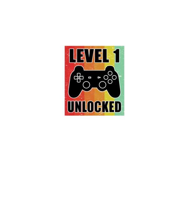 level 1 unlocked retro gamer minta fekete pólón