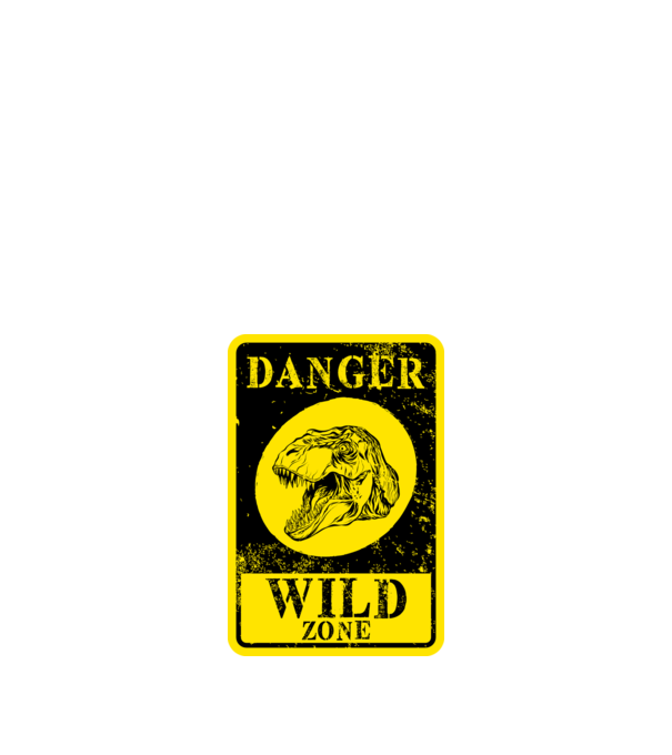 Danger wild zone minta fekete pólón