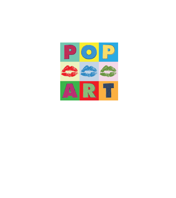 pop art minta fehér/piros pólón