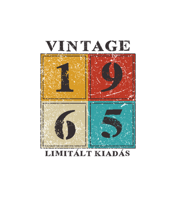 Vintage limitált - 1965 minta fehér pólón