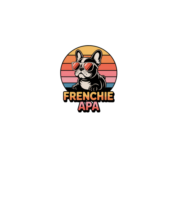 Frenchie Apa minta fekete pólón