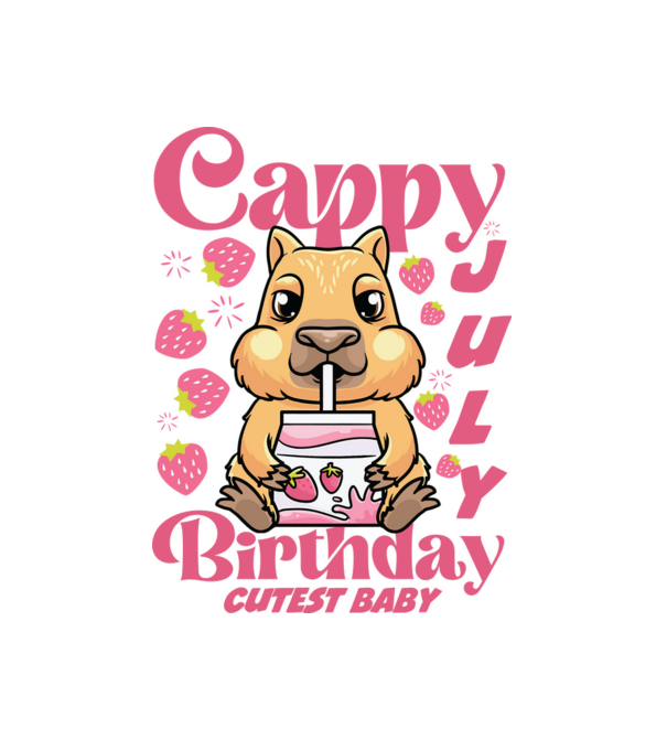 Cappy Birthday July minta fehér pólón